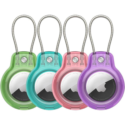 4Pcs For Apple AirTag Protective Case-Green, Purple, Pink, Blue