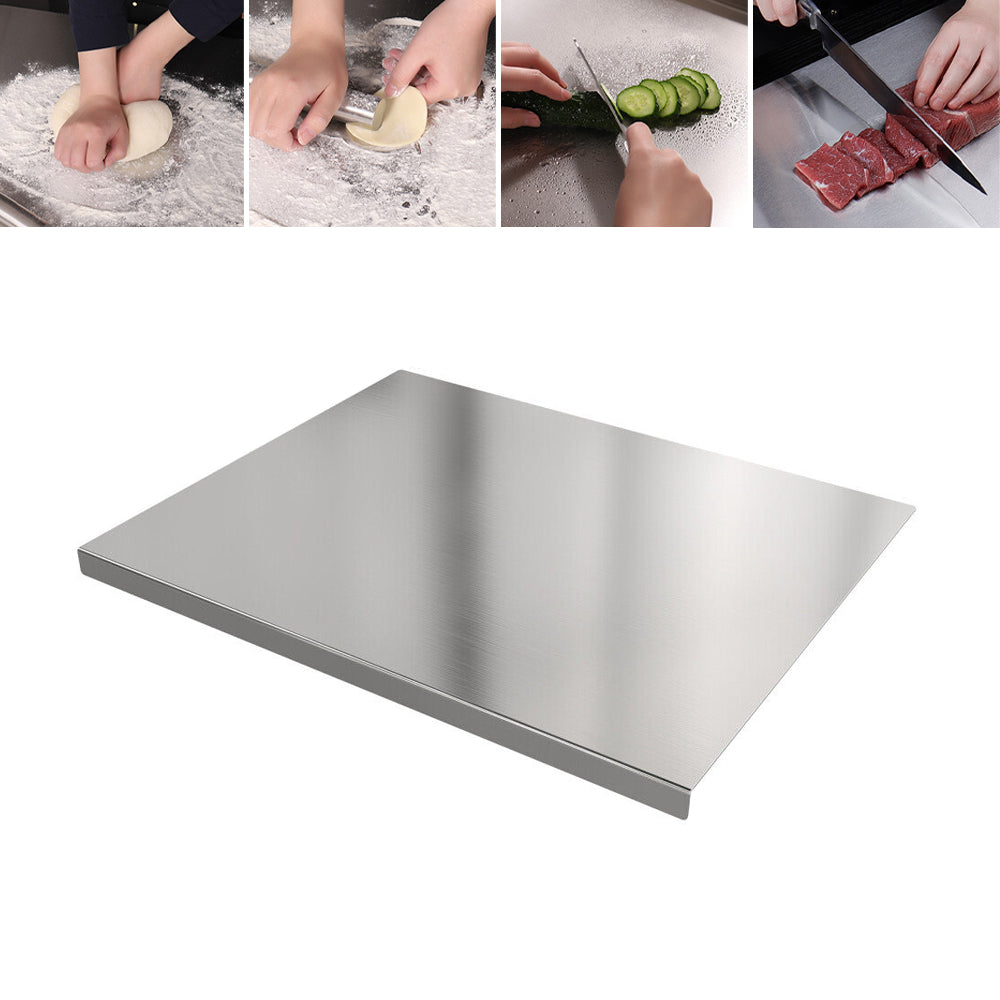 Stainless Steel Cutting Chopping Board Large Pastry Board Counter for Kitchen