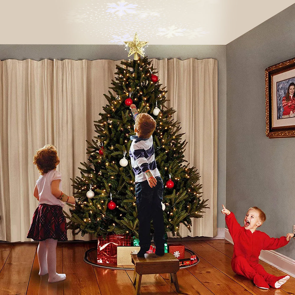Gold Led Star Projector Christmas Tree Topper