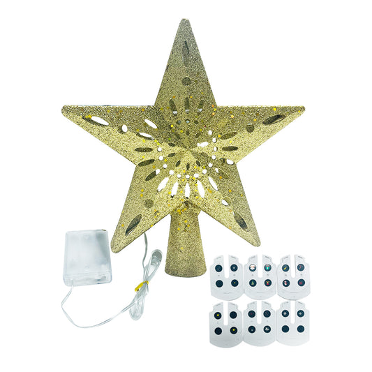 Gold Led Star Projector Christmas Tree Topper
