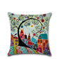 6Pcs 45x45CM Cartoon Village Cushion Cover