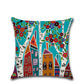 6Pcs 45x45CM Cartoon Village Cushion Cover
