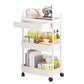 3 Tier Rolling Utility Cart with Removable Drawer for Kitchen Snack Craft