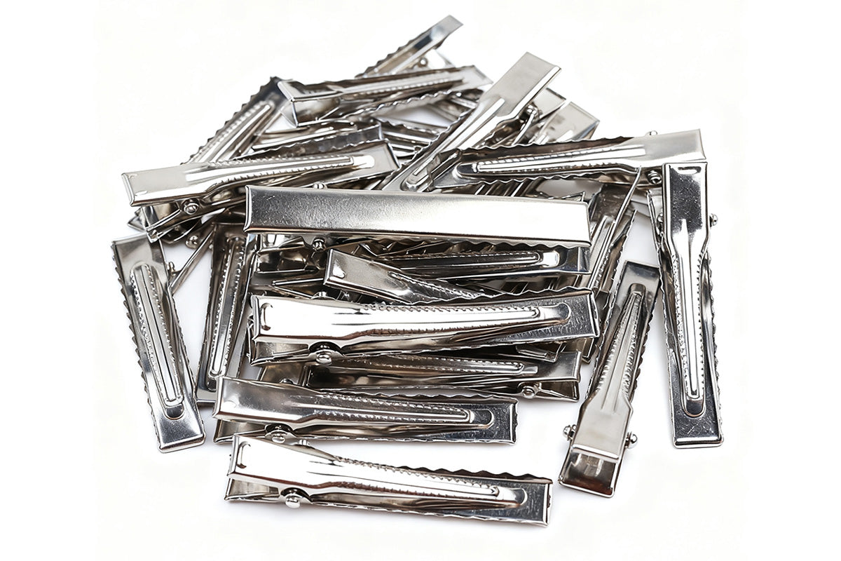 100-Piece Silver Metal Hair Clips for Women