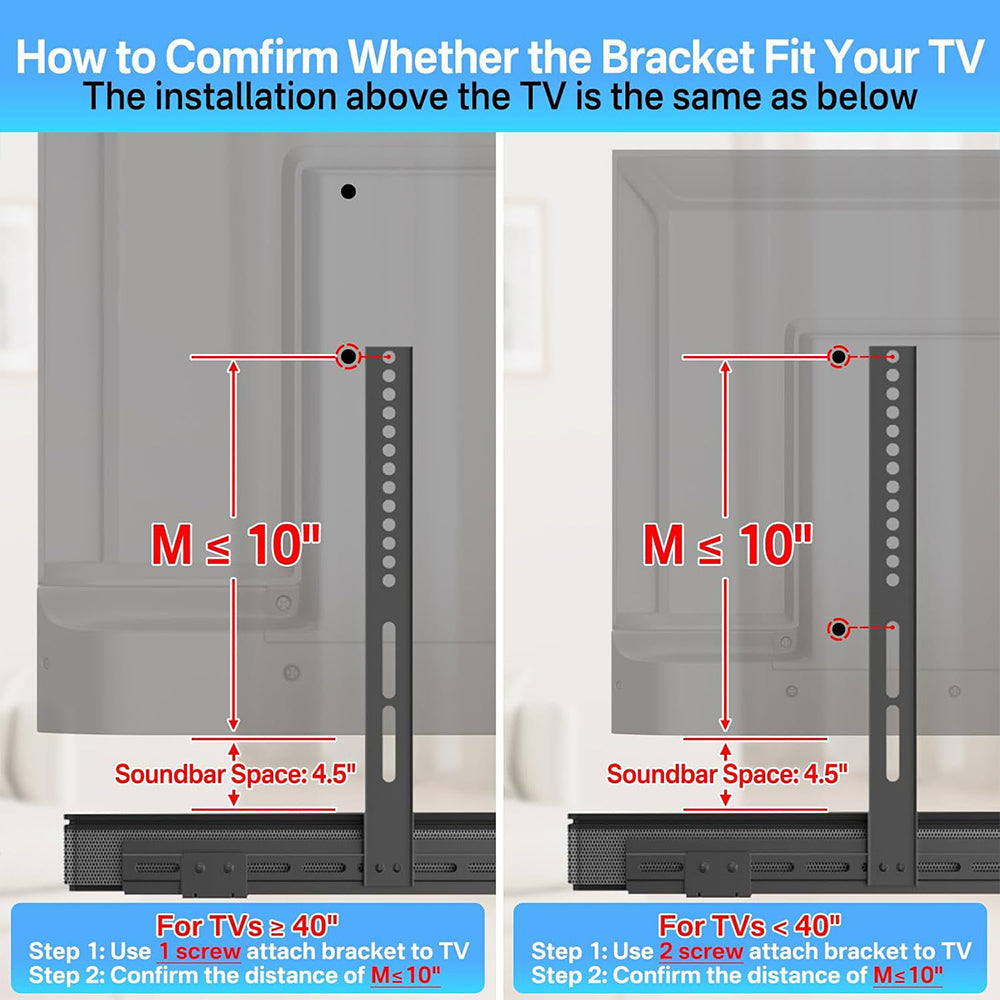 Adjustable TV Wall Bracket Soundbar Mount Holder for Samsung Vizio/Bose LG