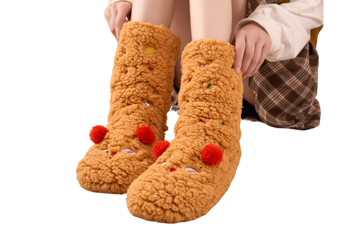 Women's Sherpa Fleece Slipper Socks Cozy Indoor Socks Warm Plush Socks