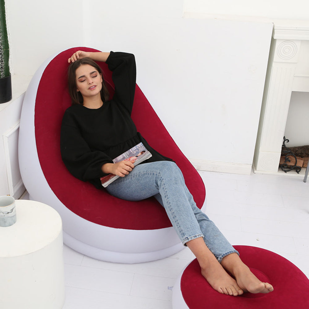 Inflatable Lounge Chair and Footrest Set