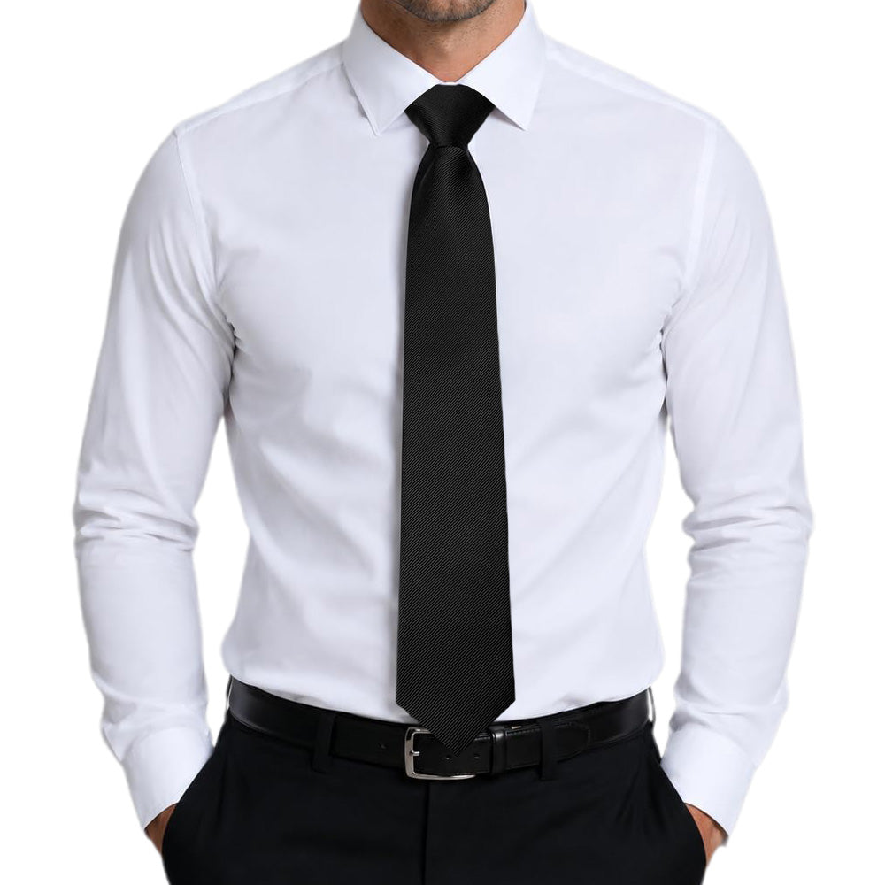 Men Pre-Tied Zip Necktie 8 cm for Wedding Business Formal Wear