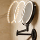 Extendable Wall Mounted LED Makeup Mirror with 7X Magnification and 3 Colors