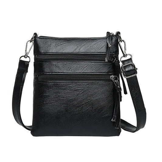 Women's Multi Zipper Mobile Phone Crossbody Bag
