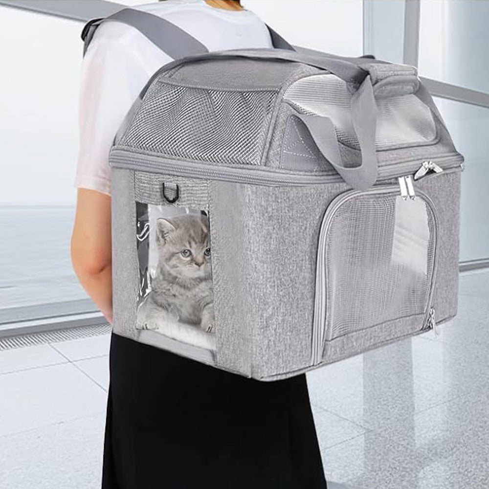 Breathable Pet Carrier Foldable Cat Travel Bag Shoulder Bag