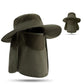 Outdoor Sun Protection Fishing Cap Wide Brim Hat With Neck Flap And Face Cover