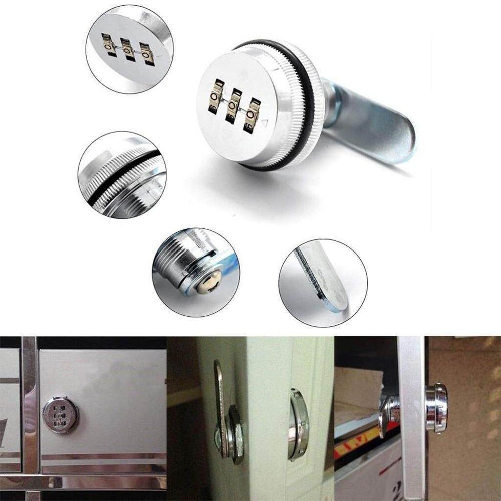 3 Digital Code Combination Furniture Cabinet Lock