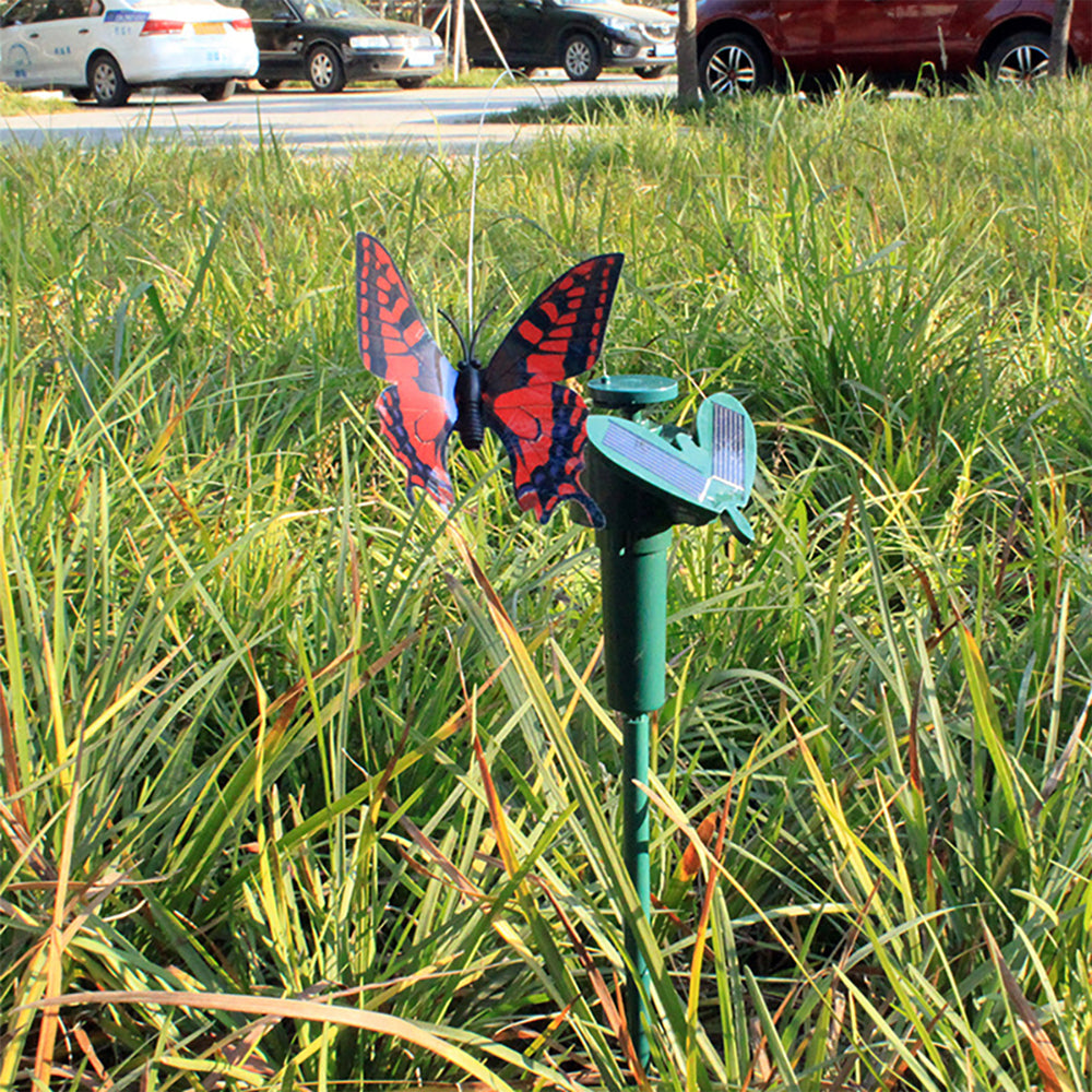 2Pcs Solar Flying Butterfly Garden Decoration