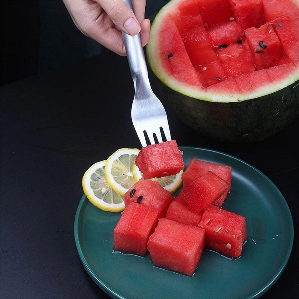 2Pcs Stainless Steel Multifunctional Watermelon Fork Slicer Tool