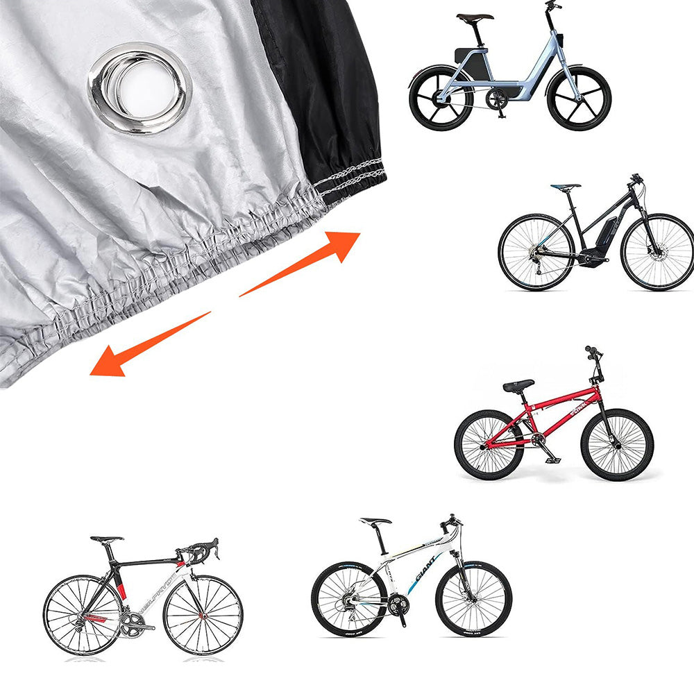 2X210D Waterproof Bike Cover with Lock Hole for Outdoor Storage