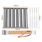 Stainless Steel Hot Dog Grill with Wooden Handle and 4 BBQ Skewers