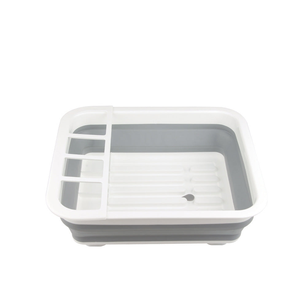 Foldable Dish Drying Rack with Utensil Holder Collapsible Kitchen Sink Organizer