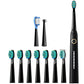 Electric Sonic Toothbrush Travel Rechargeable Ultrasonic Electric Toothbrush with 10 Brush Heads
