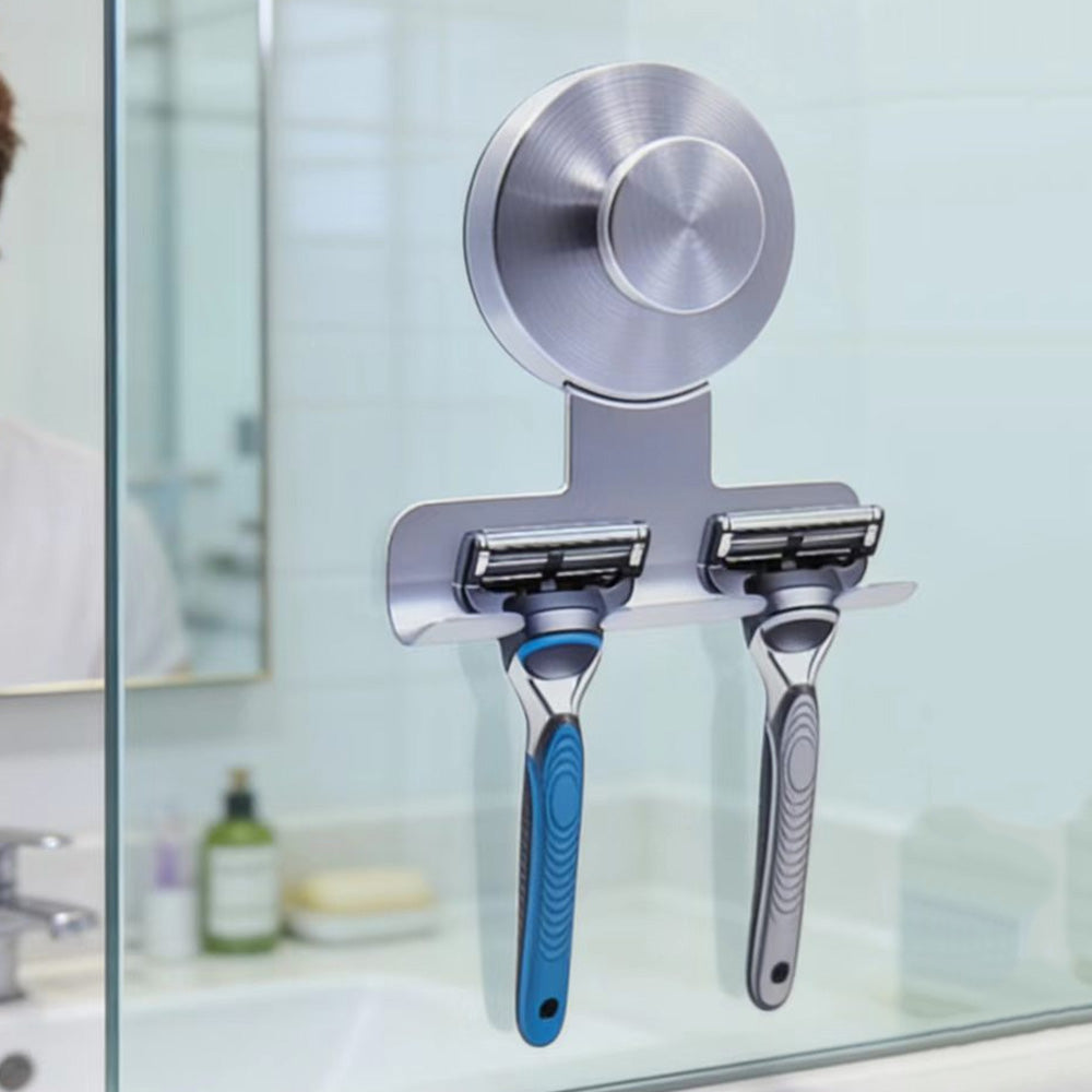 Stainless Steel Suction Cup Razor Holder Wall Mounted Bathroom Shaver Hook