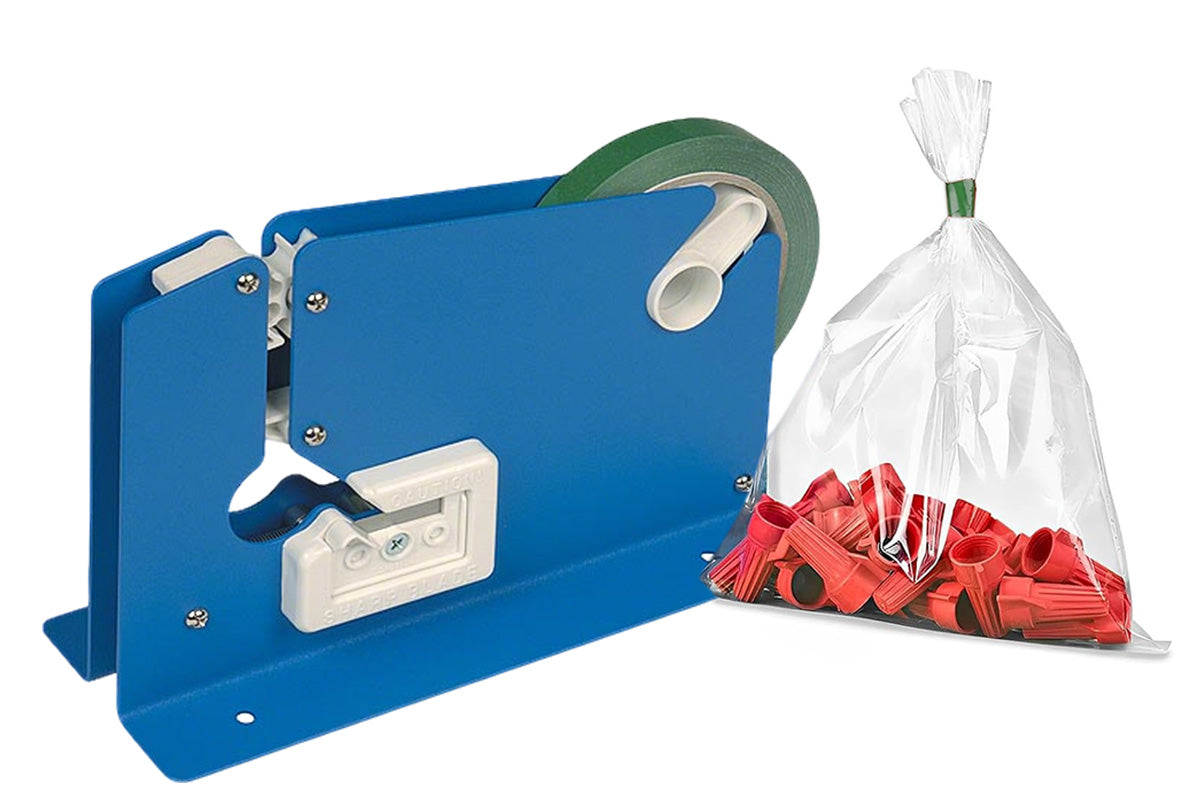 Plastic Bag Neck Sealer Sealing Dispenser With 24 Roll Tapes