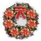12Pcs Christmas Glitter Poinsettia Artificial Flower with Clip and Stem