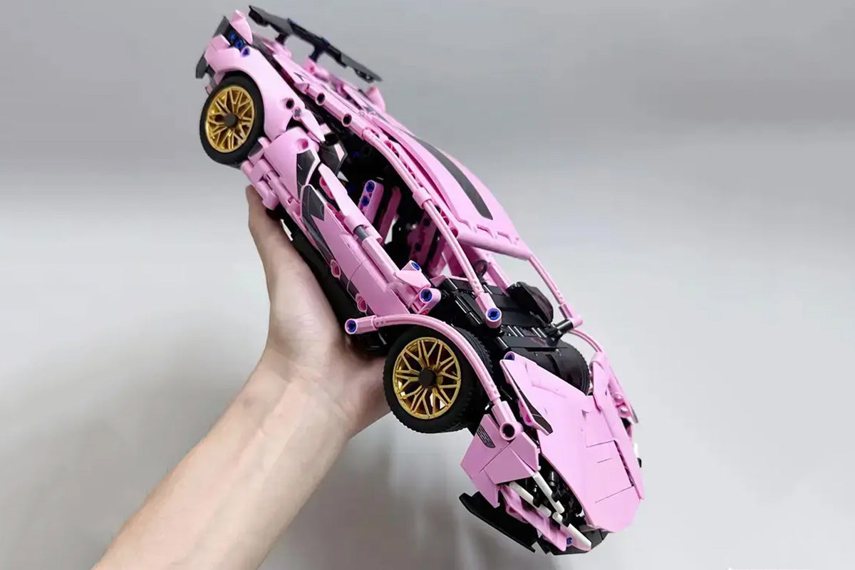 Motorized Building Blocks Car Remote and APP Dual Control RC Toy Car with LED Lights
