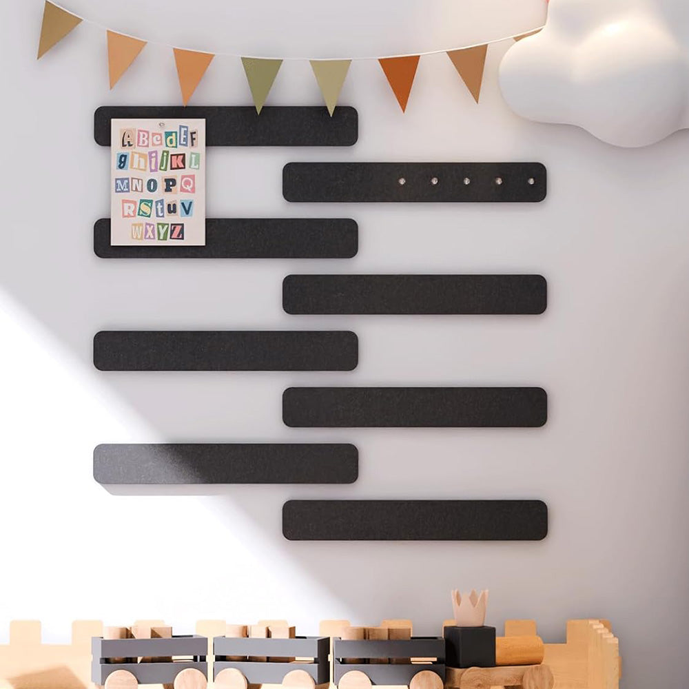 8 Pack Self Adhesive Felt Display Strips with 35 Push Pins for Wall Decor