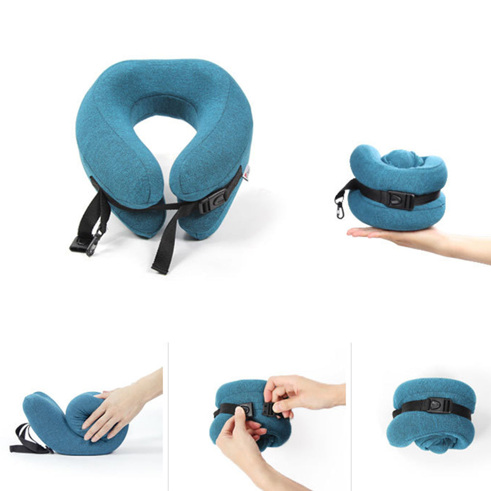 2Pcs U-Shaped Memory Foam Travel Sleeping Neck Support Pillow