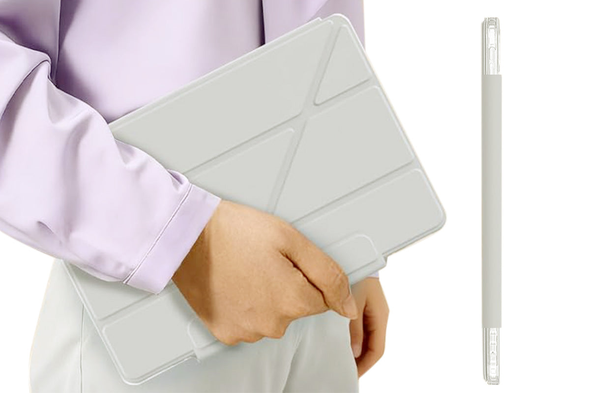 Anti-Bending PC Tablet Case with Multi-Angle Stand Pencil Holder for iPad