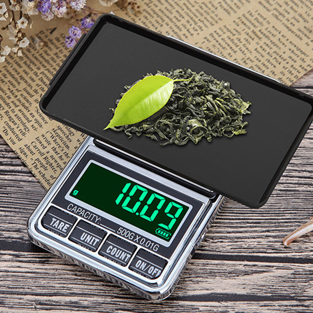 2Pcs Stainless Steel Mini Pocket Digital Scale 500g/0.1g Portable Pocket Electronic Scale