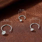 Half Hoop Earrings for Women Lightweight Sterling Silver Stud Earrings for Party Daily Life