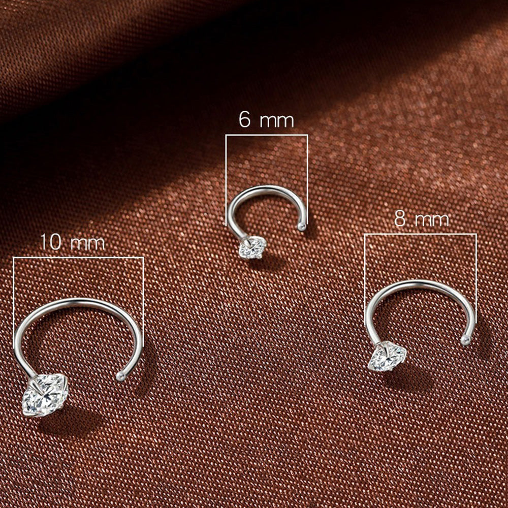 Half Hoop Earrings for Women Lightweight Sterling Silver Stud Earrings for Party Daily Life