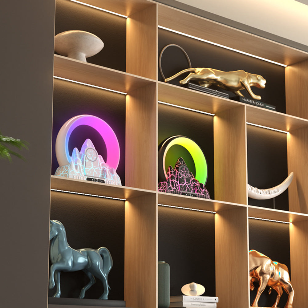 USB Wireless Charger Sunrise Alarm Clock Wake Up Light APP Control Atmosphere Lamp