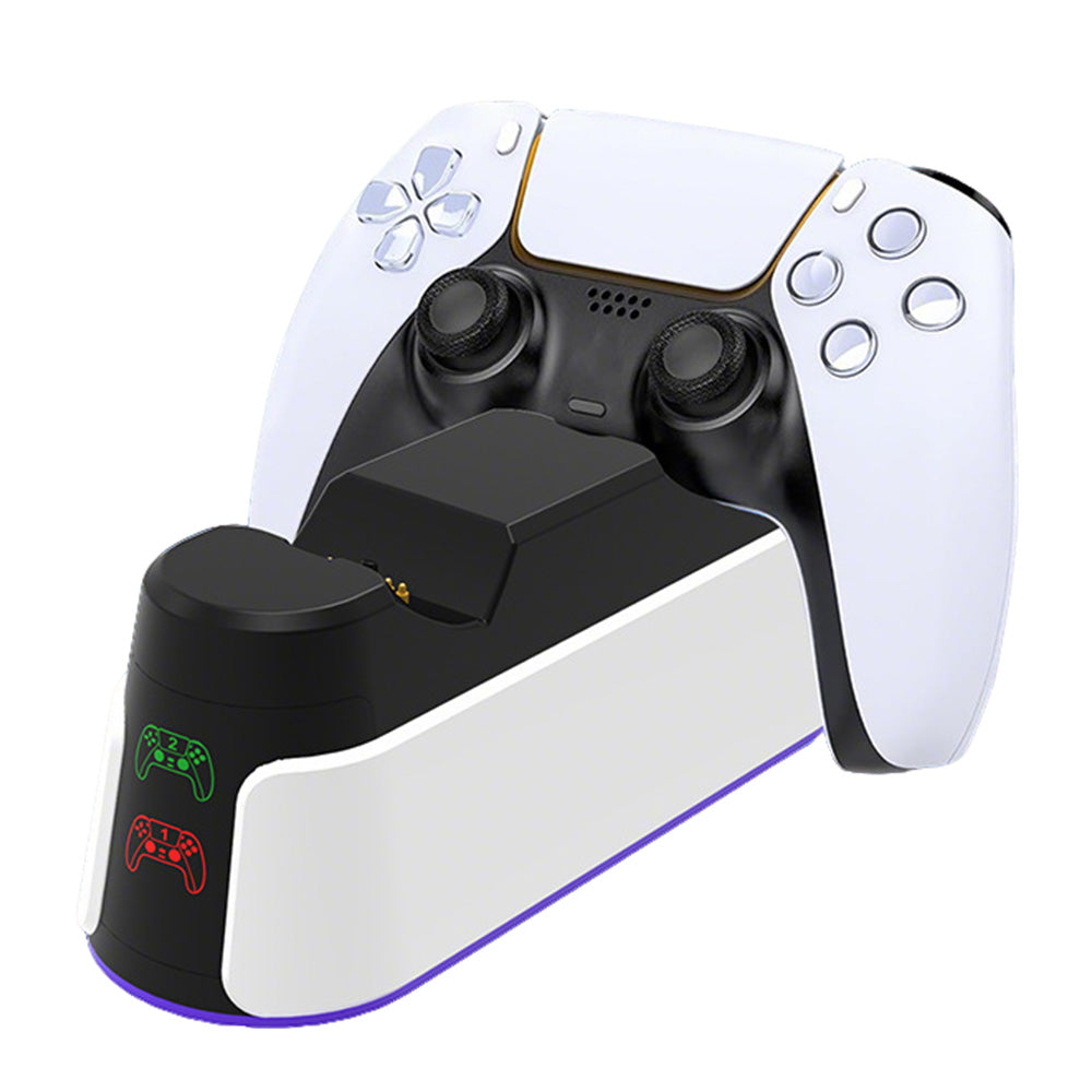 Dual PS5 Controller Fast Charging Dock with RGB Lights