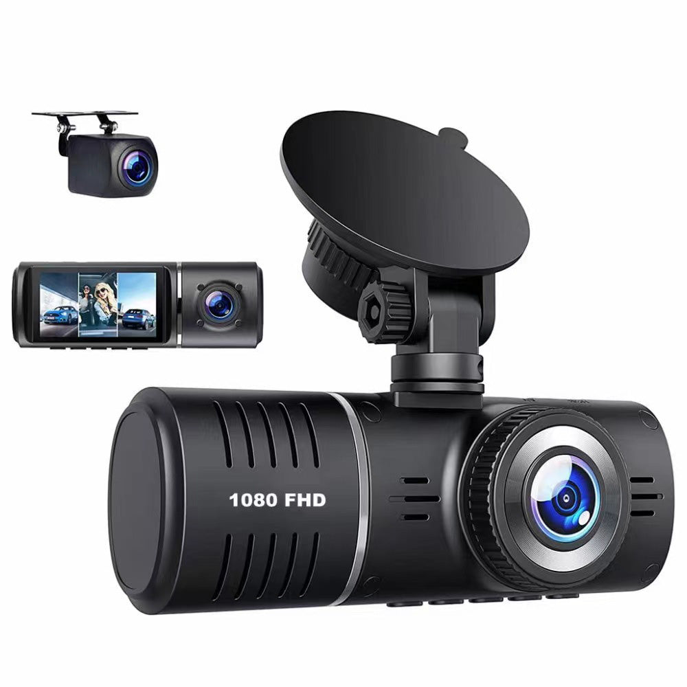 1080P Triple Dash Cam Front and Rear Inside for Cars with 32GB Card