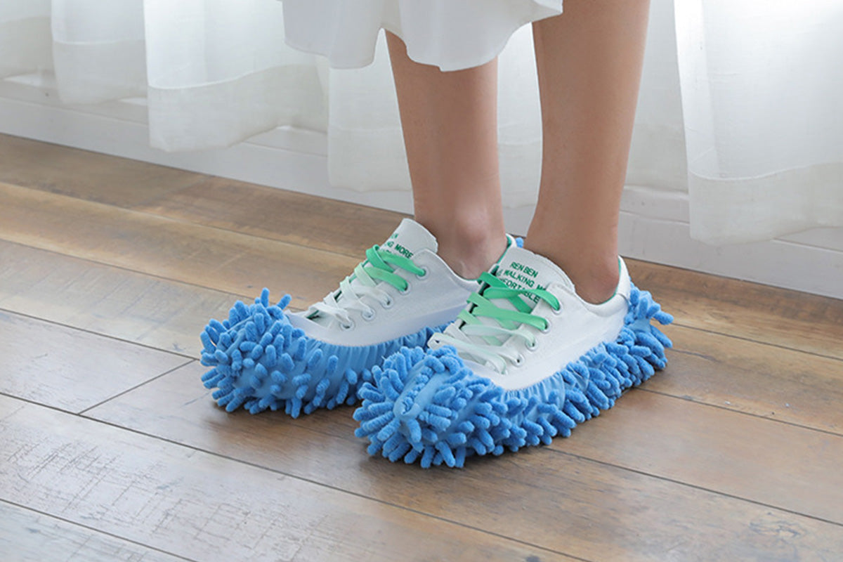 5 Pairs Mop Slipper Shoe Covers Floor Cleaning Foot Socks Washable Reusable