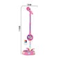 Adjustable Karaoke Microphone Toy with Stand and Flashing Lights for Youngsters