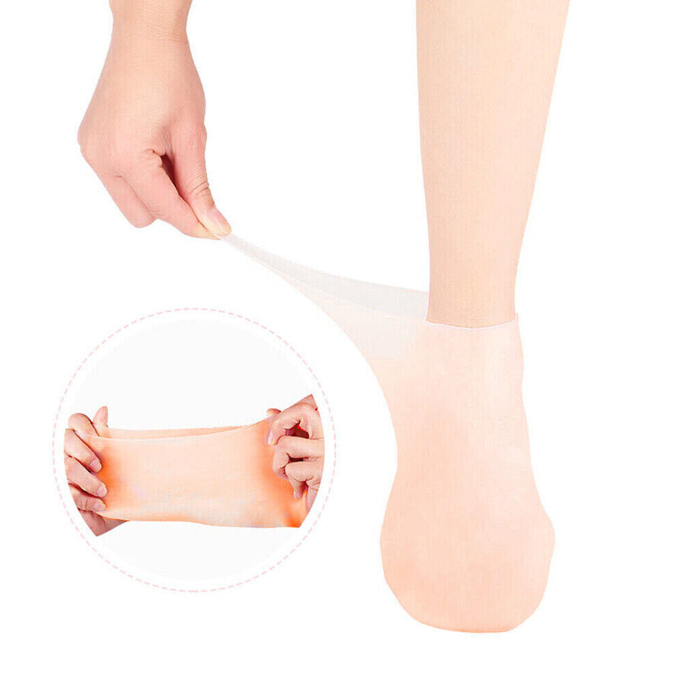 2 Pairs Foot Care Socks Silicone Moisturizing Socks-Cuticolor+Pink