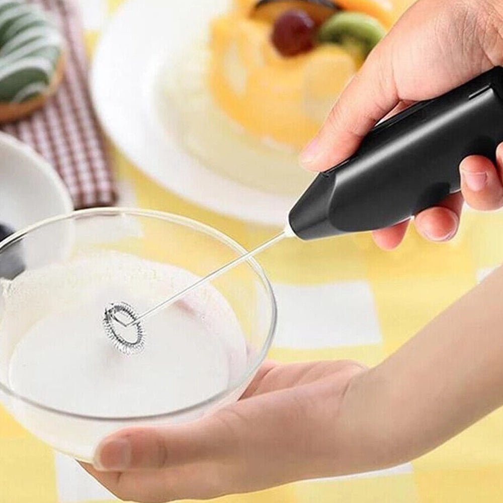 2Pcs Electric Mini Foamer Milk Frother Egg Mixer