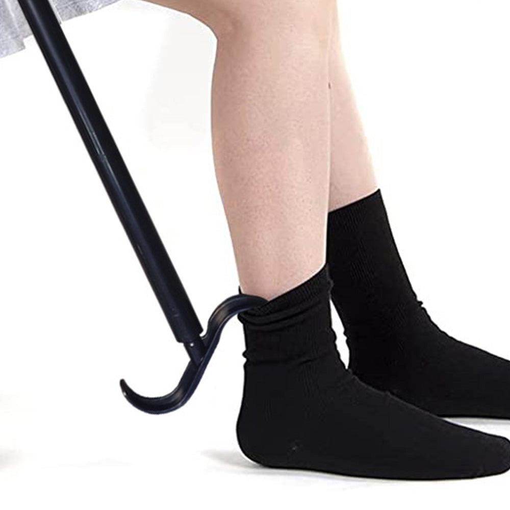 Long Handle Shoe Horn Adjustable Dressing Aid with S-Hook for Seniors