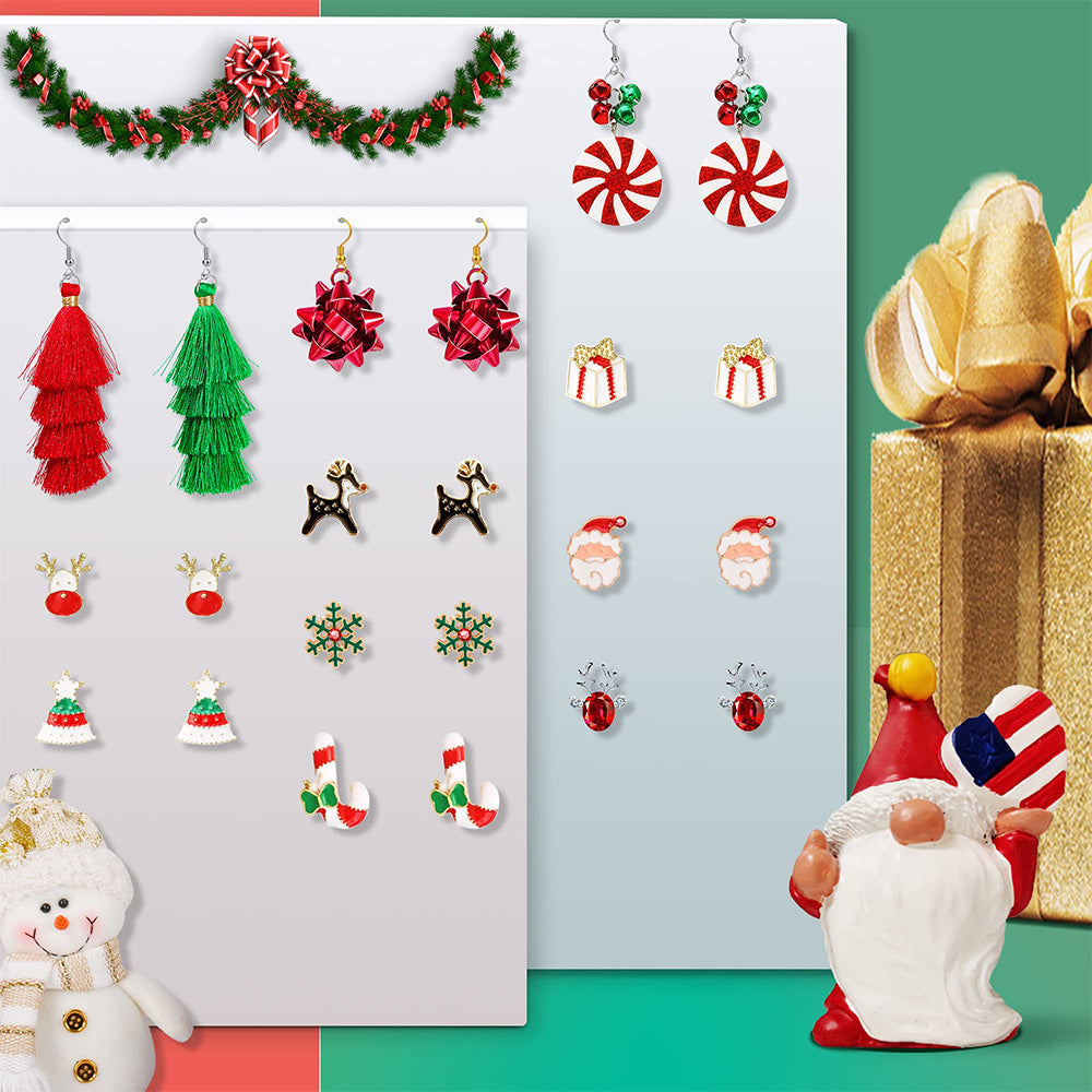 23 Pairs Christmas Earrings Fashion Jewellery for Women Festive Accessories
