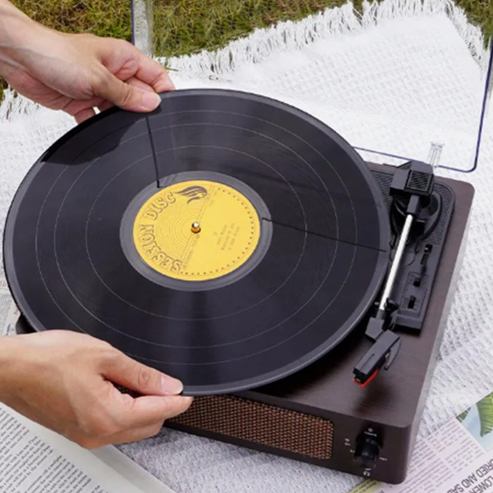 Portable Retro Bluetooth Vintage Vinyl Record Player with Speakers