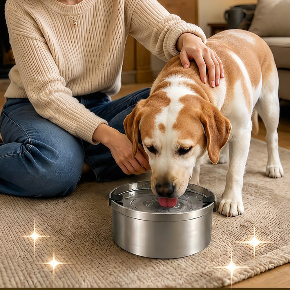 304 Stainless Steel Floating Pet Water and Food Bowl with Removable Plate