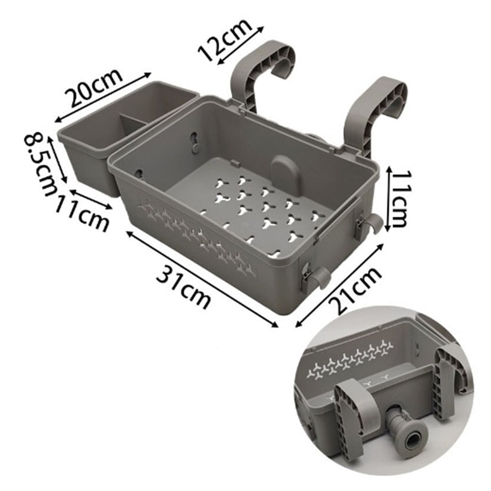 Hanging Removable Poolside Storage Basket with Cup Holders