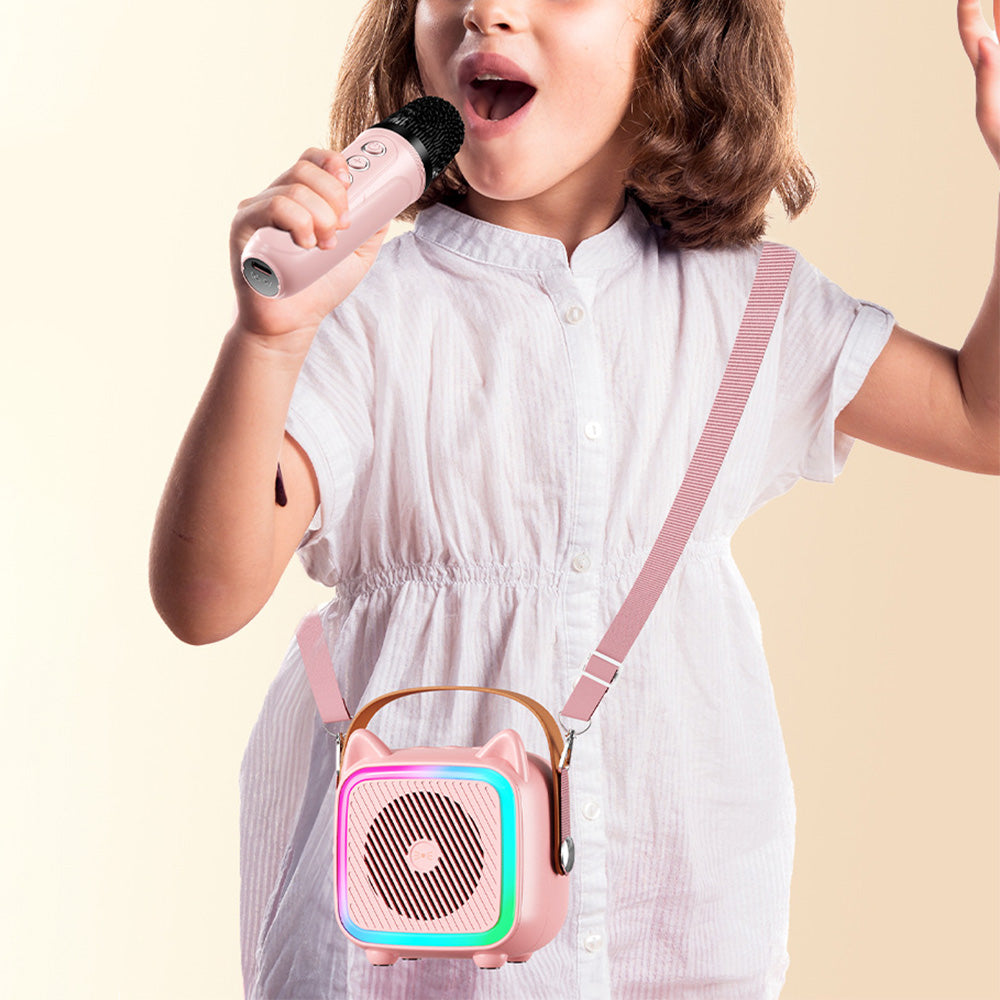 Mini Karaoke Machine Portable Bluetooth-Speaker with A Microphone