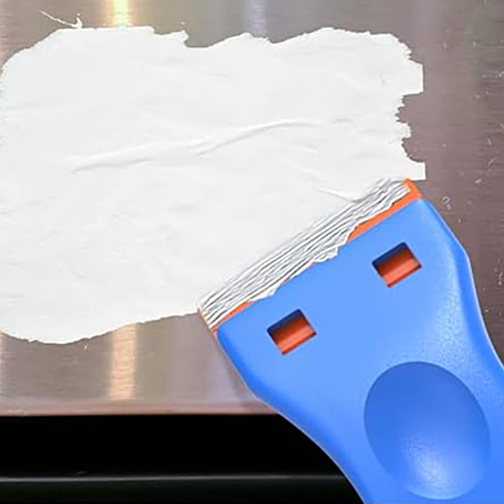 Plastic Razor Blade Scraper with 2Pcs Scraper Tool and 100Pcs Plastic Blades Cleaning