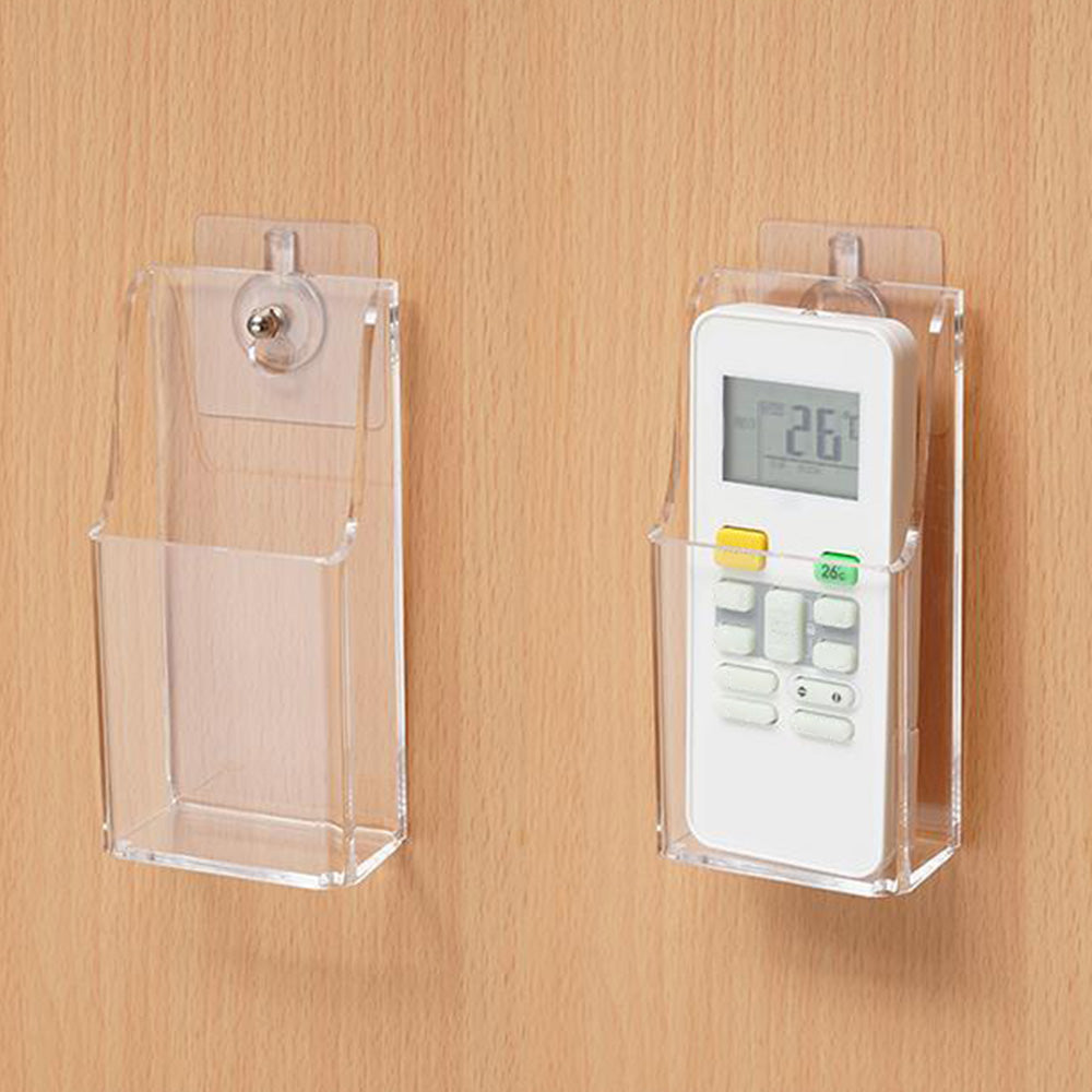 3 Pack Clear Remote Control Holder Wall Mount Organizer for TV AC Phone Glasses