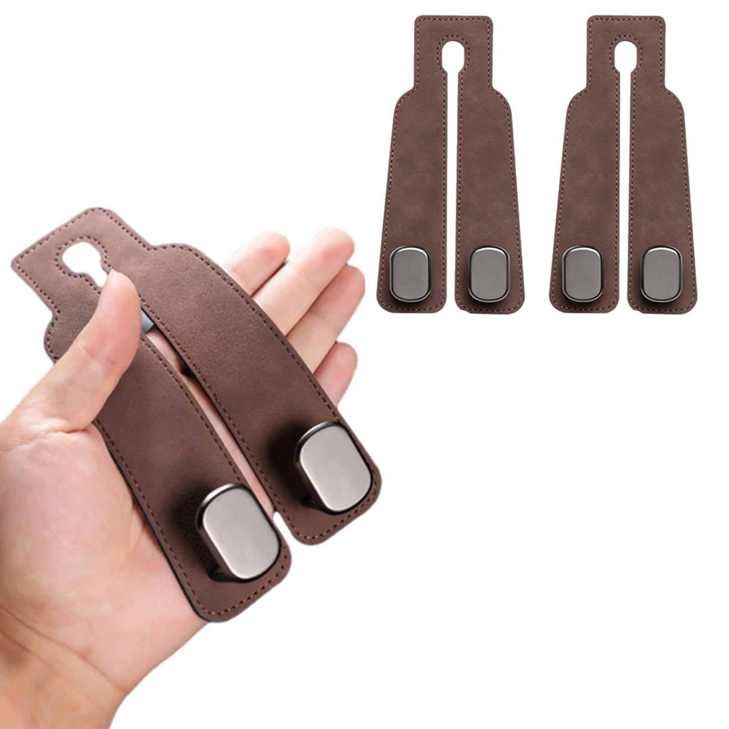 2Pcs Car Back Seat Headrest Storage Hanging Double Hooks