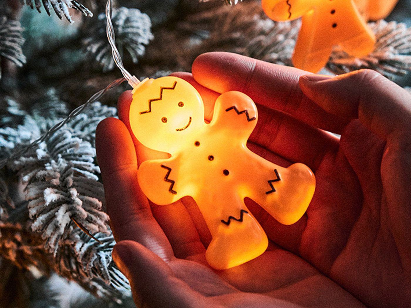 Christmas Decoration Gingerbread Men Cookies String Lights Battery Operated